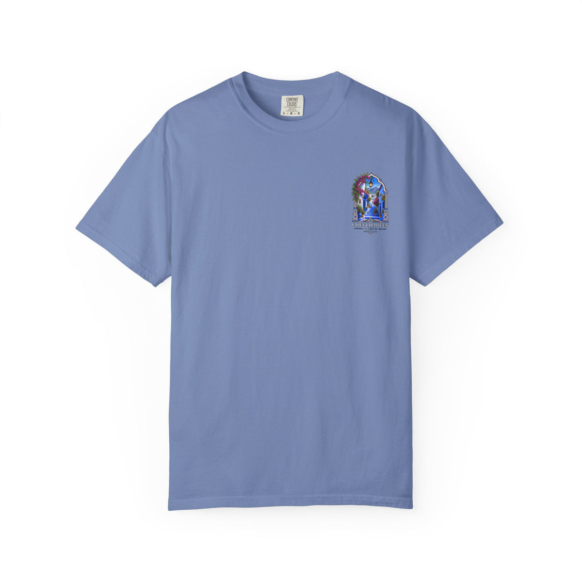 Chefchaouen Blue City T-Shirt — Moroccan Street Scene Graphic Tee