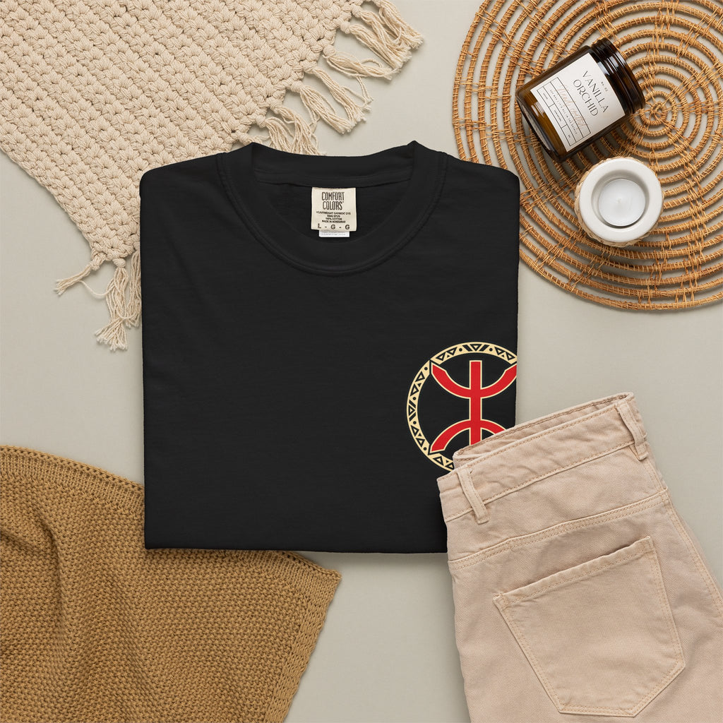Al Hoceima Scenic T-Shirt — Amazigh Symbol & Coastal Landscape