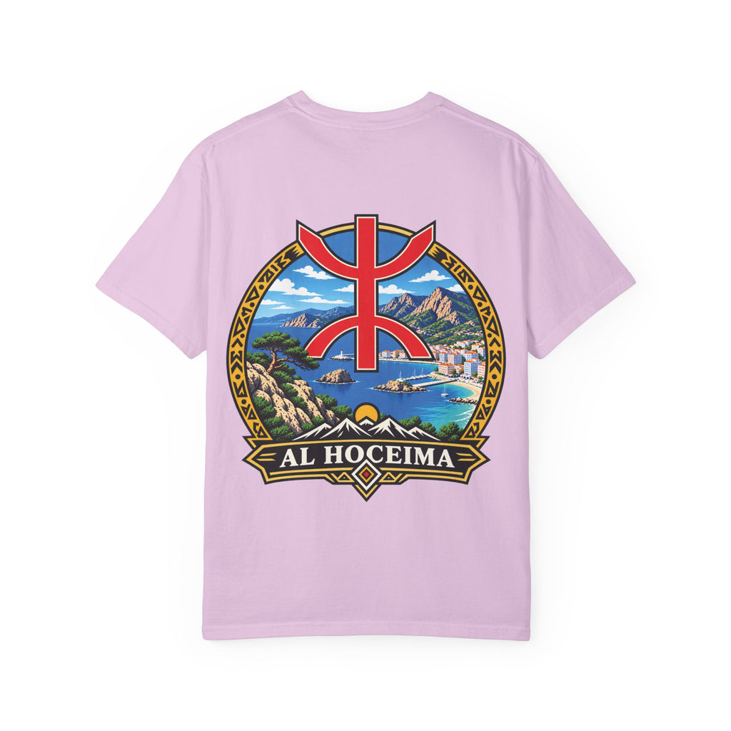 Al Hoceima Scenic T-Shirt — Amazigh Symbol & Coastal Landscape