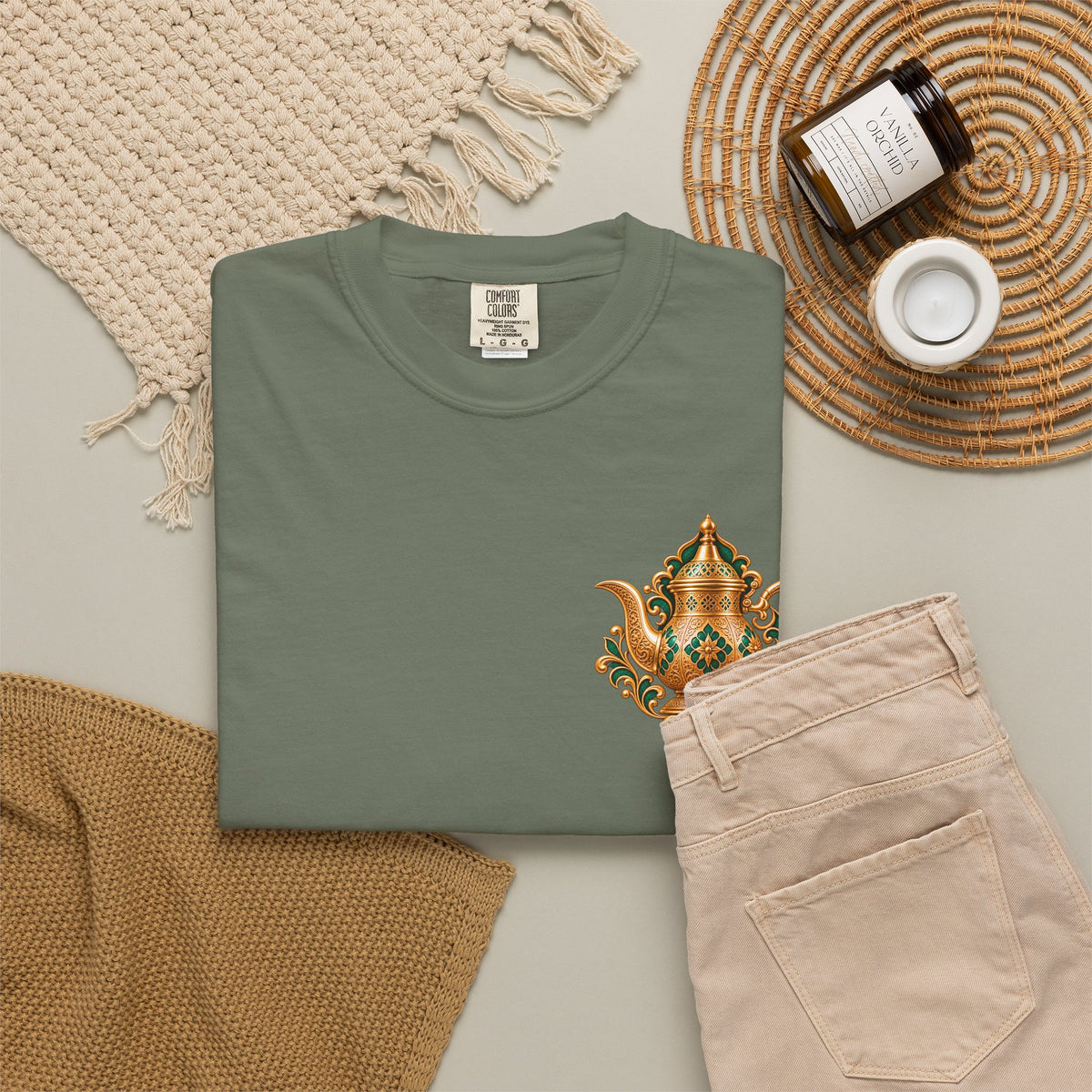 Tea Kettle Graphic T-Shirt — Ornate Moroccan Teapot Design