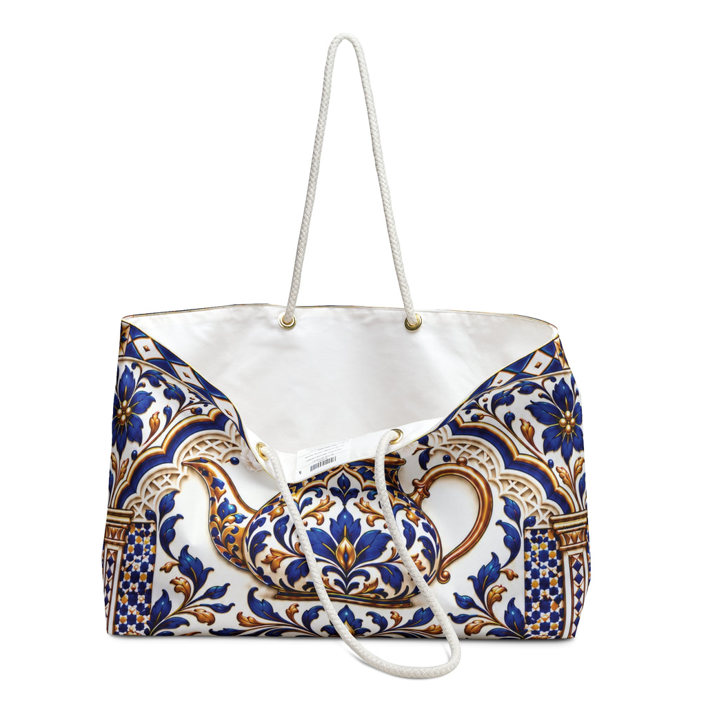 Blue Ceramic Teapot Weekender Bag
