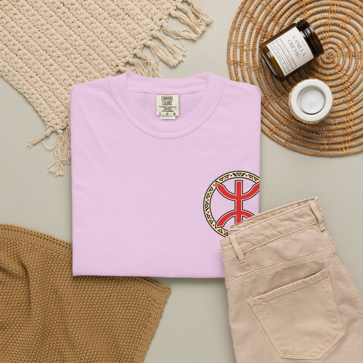 Al Hoceima Scenic T-Shirt — Amazigh Symbol & Coastal Landscape