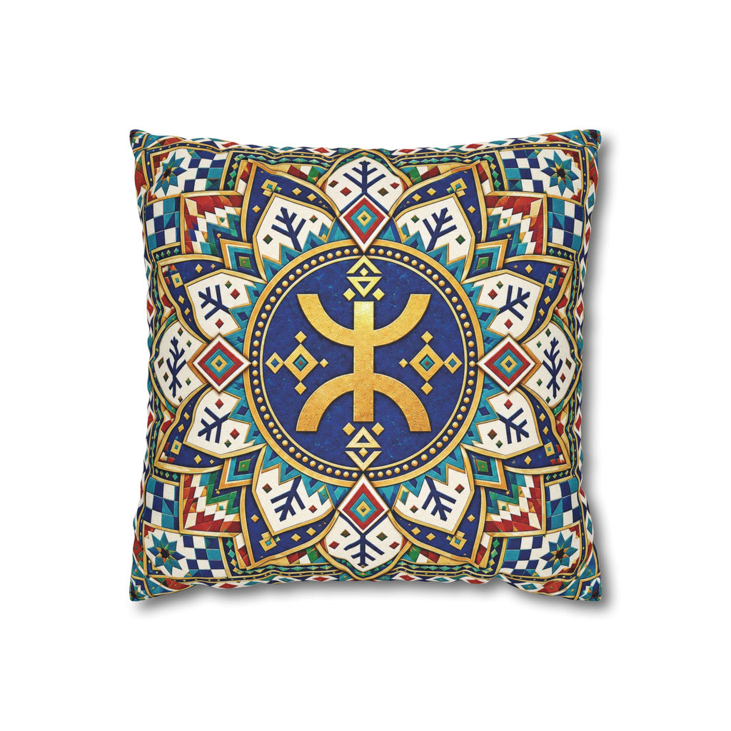 Berber Amazigh Symbol Mandala Pillowcase — Decorative Square Throw Pillow Cover