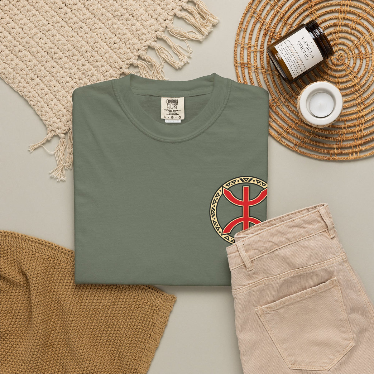Al Hoceima Scenic T-Shirt — Amazigh Symbol & Coastal Landscape
