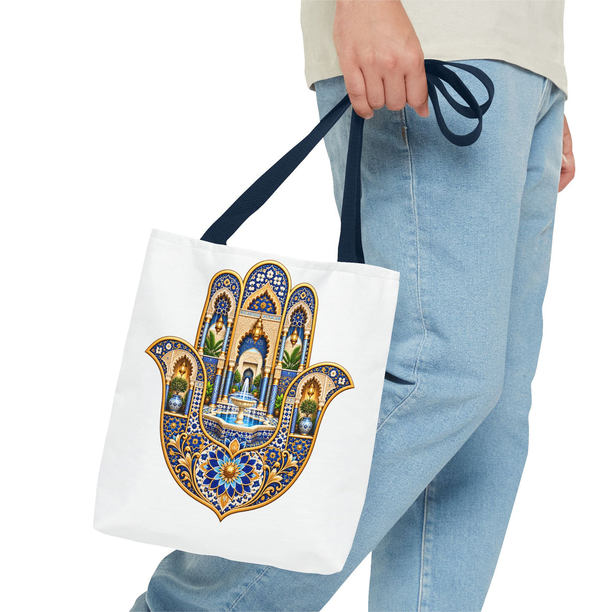 Hamsa Tote Bag — Ornate Persian Hand of Fatima Design