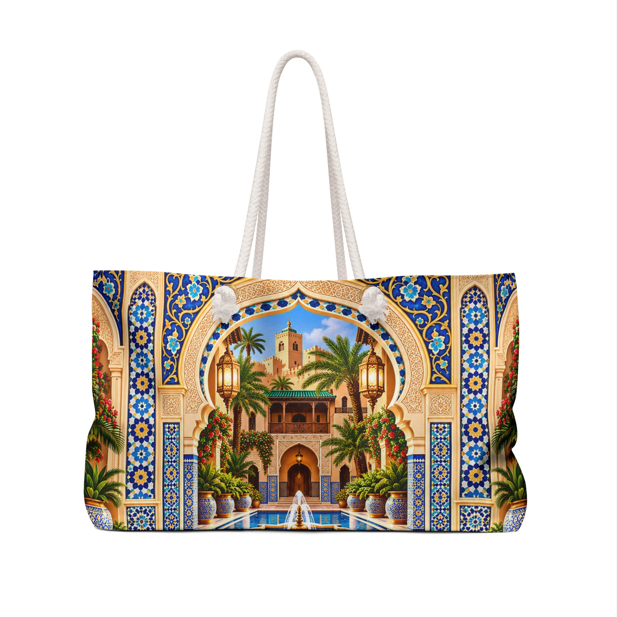 Moroccan Courtyard Weekender Bag – Mediterranean Travel Tote