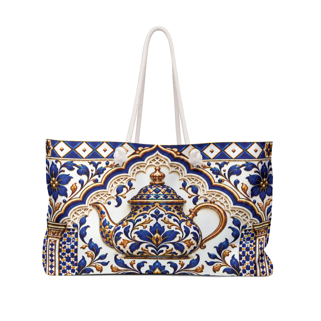 Blue Ceramic Teapot Weekender Bag