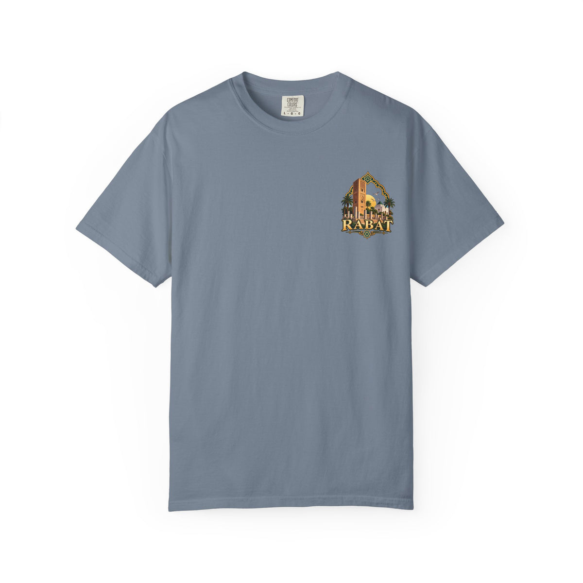 Rabat Cityscape T-Shirt — Moroccan Travel Vintage Palm & Medina Design