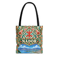 Nador Moroccan Tile Print Tote Bag — Vibrant Mediterranean Beachscape Design