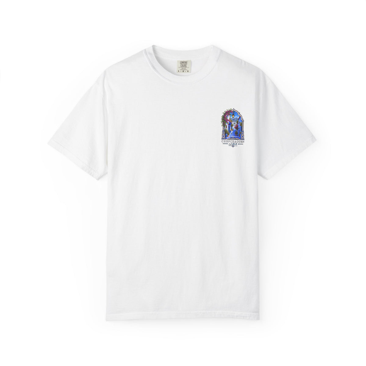 Chefchaouen Blue City T-Shirt — Moroccan Street Scene Graphic Tee