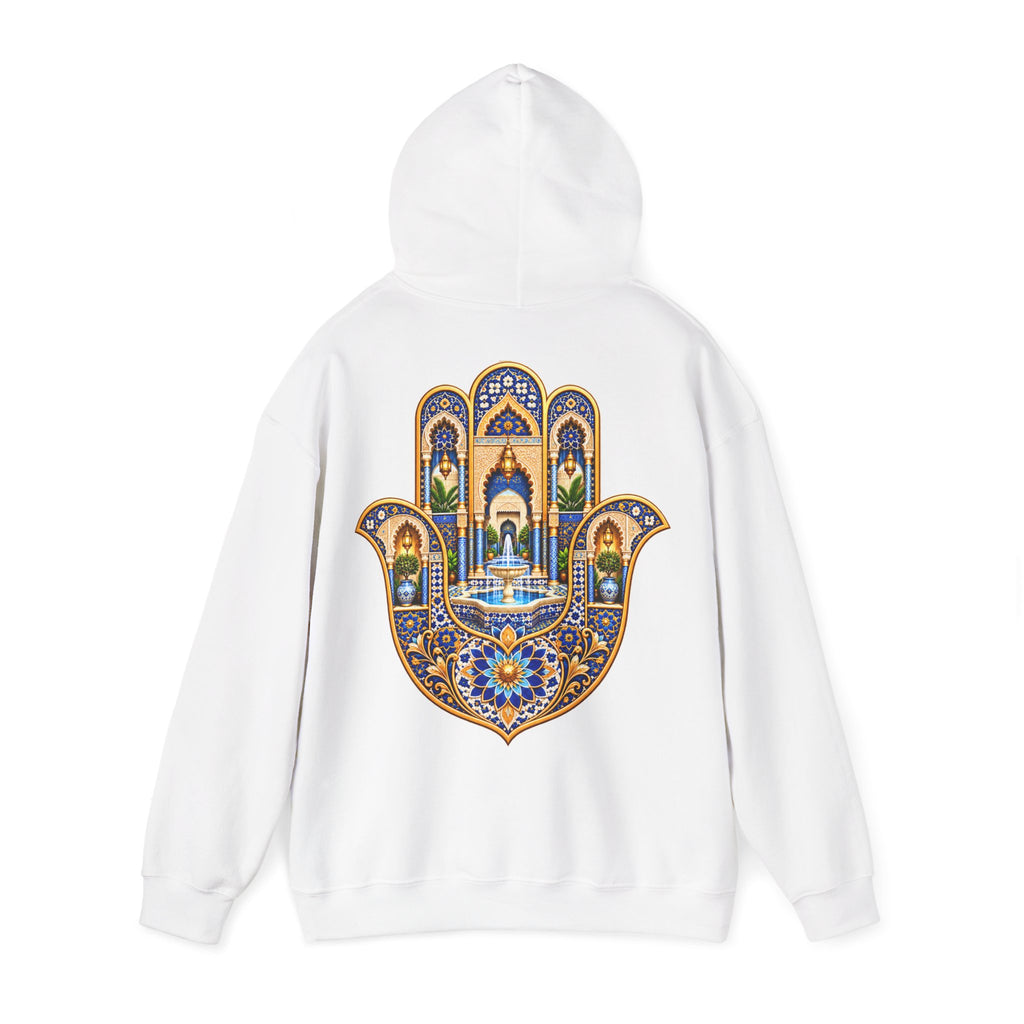 Khamsa Hand Hoodie – Ornate Moroccan Design Back Print