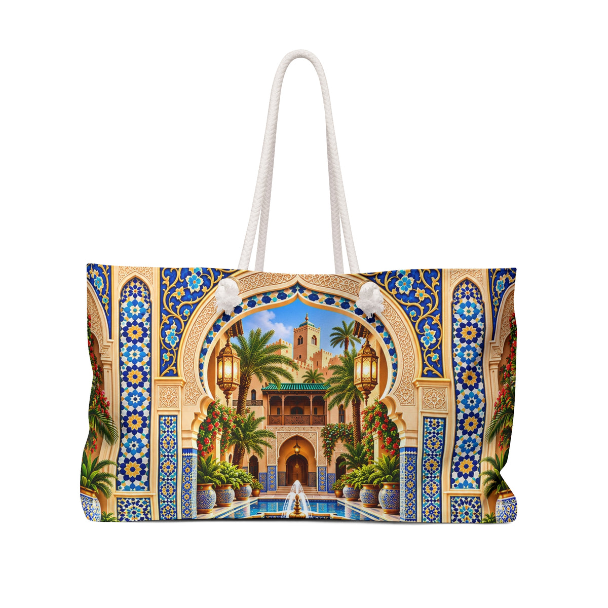 Moroccan Courtyard Weekender Bag – Mediterranean Travel Tote