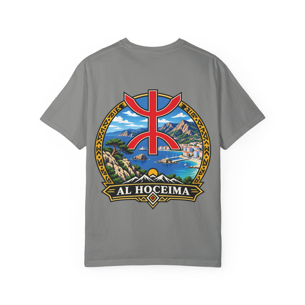 Al Hoceima Scenic T-Shirt — Amazigh Symbol & Coastal Landscape