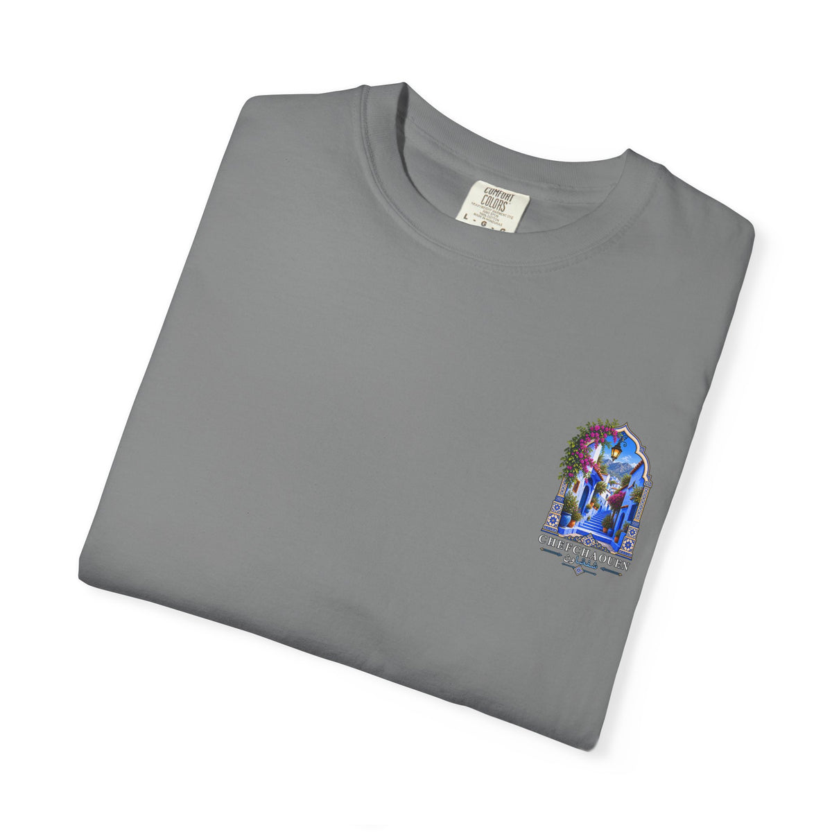 Chefchaouen Blue City T-Shirt — Moroccan Street Scene Graphic Tee