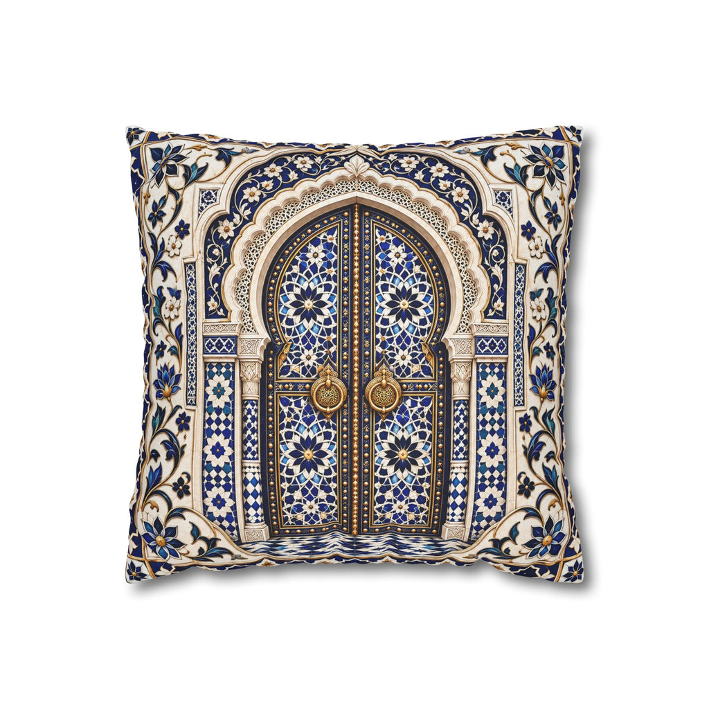 Spun Polyester Square Pillowcase Moroccan Door