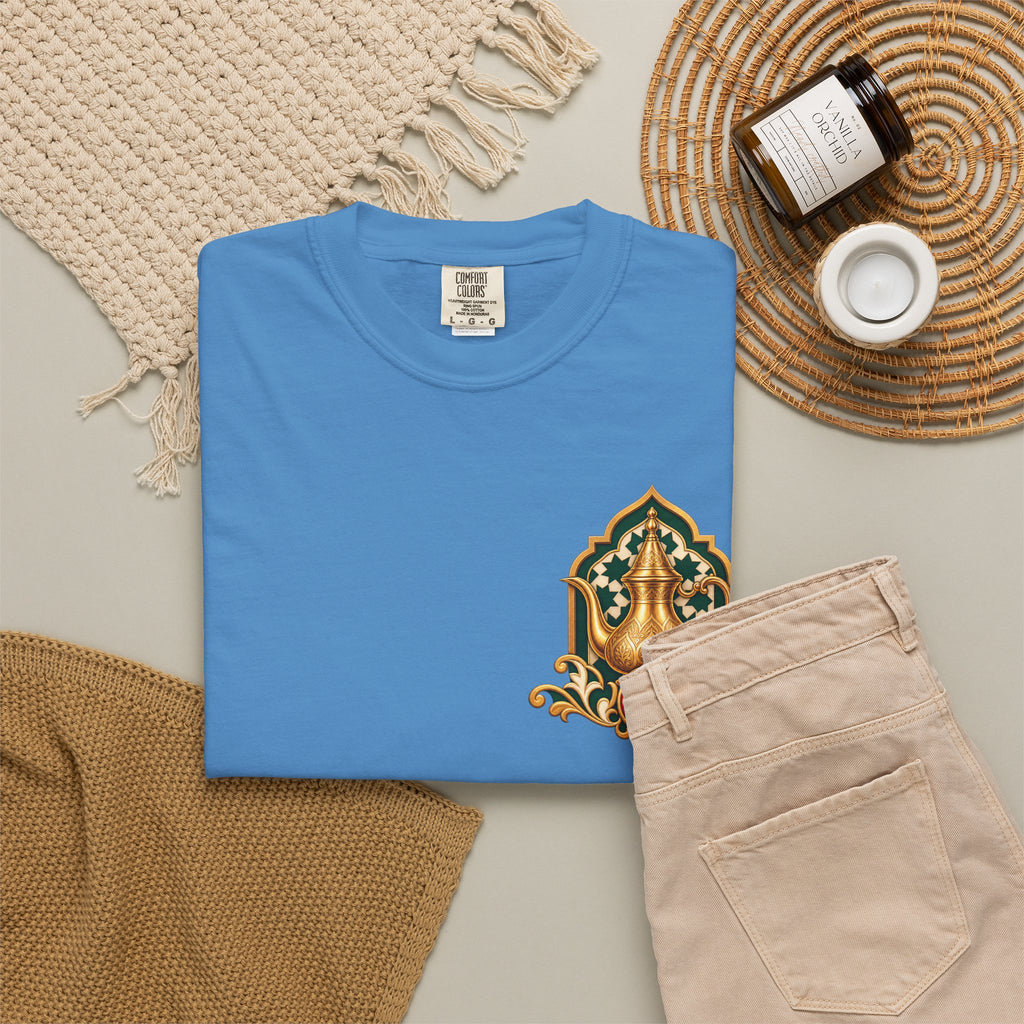 Ramadan Lantern Tea Set Tee — Islamic Crescent Iftar T-Shirt
