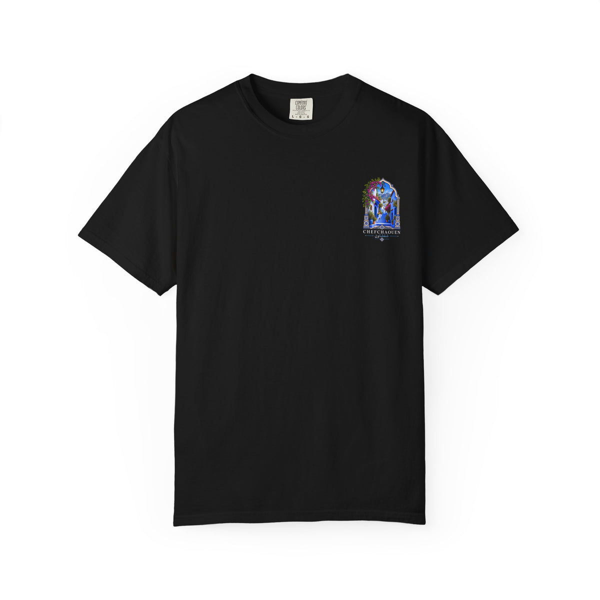 Chefchaouen Blue City T-Shirt — Moroccan Street Scene Graphic Tee