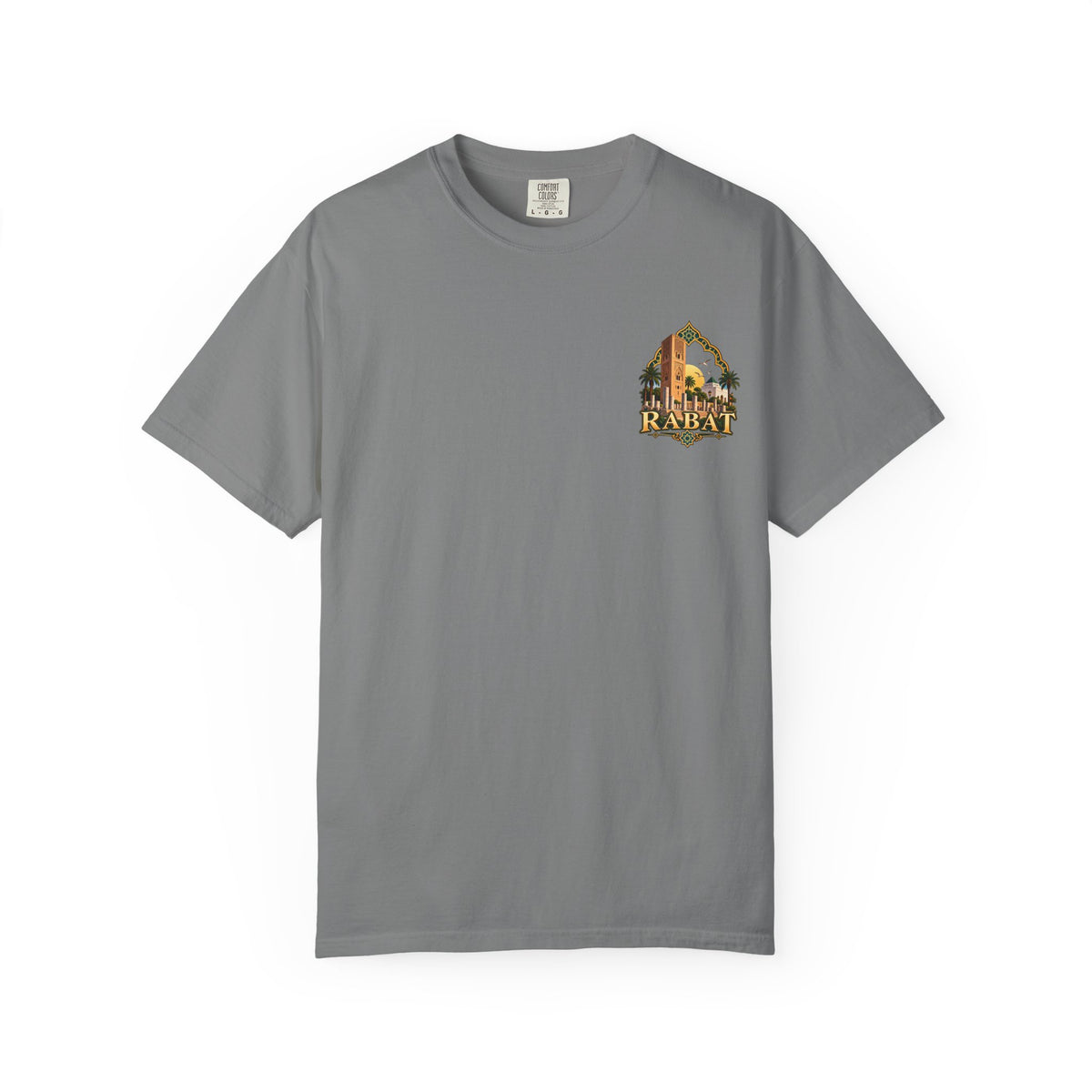 Rabat Cityscape T-Shirt — Moroccan Travel Vintage Palm & Medina Design