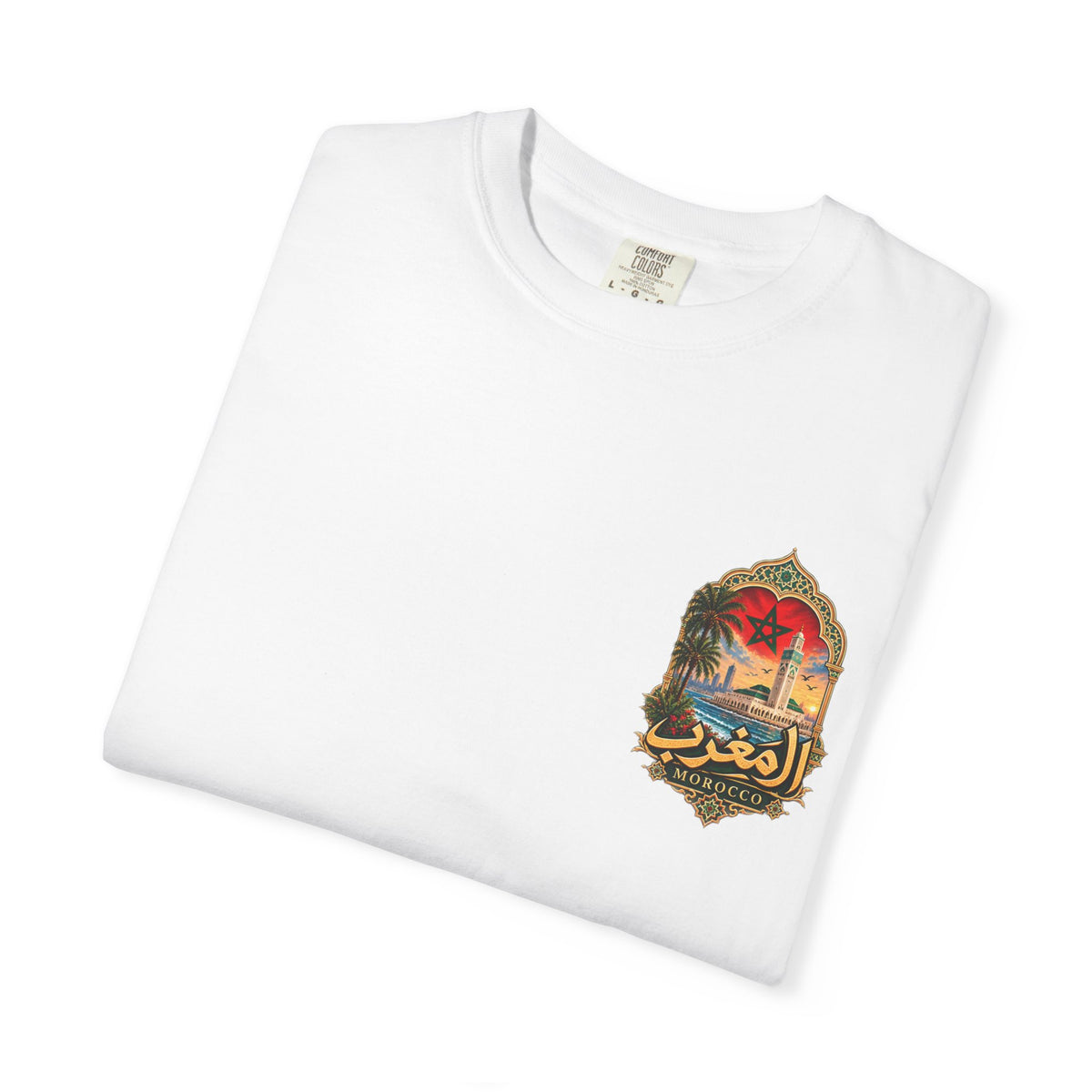 Morocco Vintage Travel T-Shirt — Moroccan Flag & Casablanca Skyline Tee