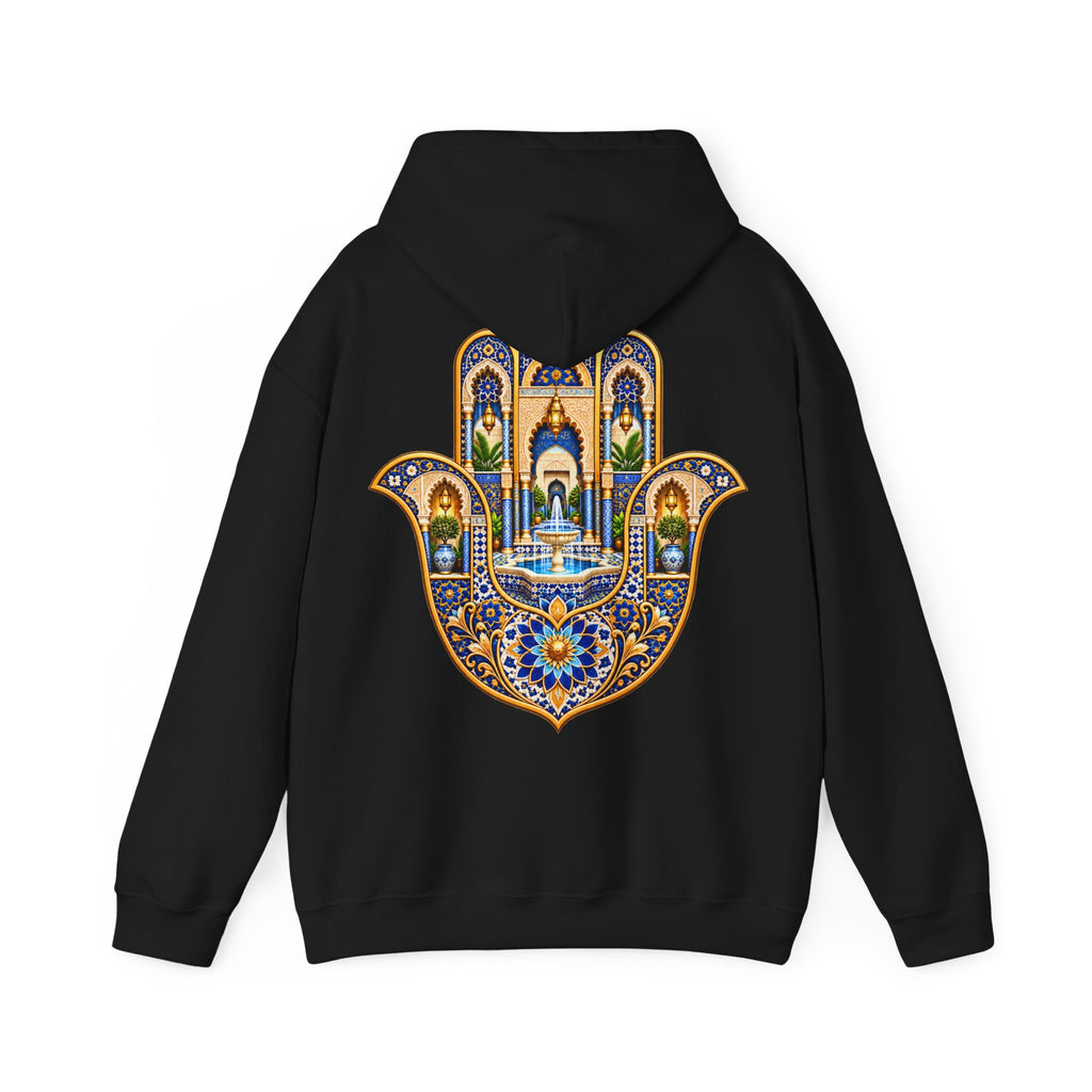 Khamsa Hand Hoodie – Ornate Moroccan Design Back Print