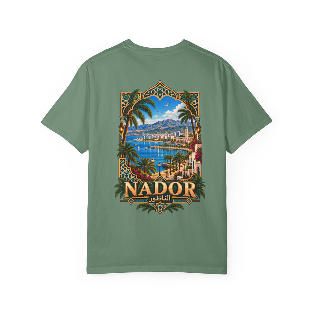 Nador Travel T-Shirt — Scenic Moroccan Coast Graphic Tee