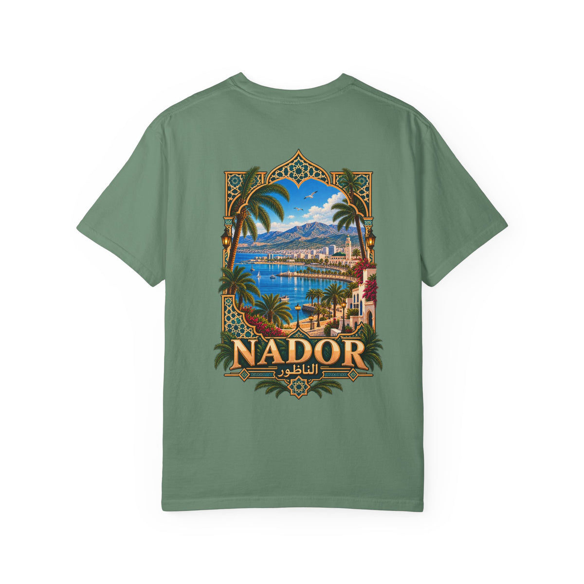 Nador Travel T-Shirt — Scenic Moroccan Coast Graphic Tee