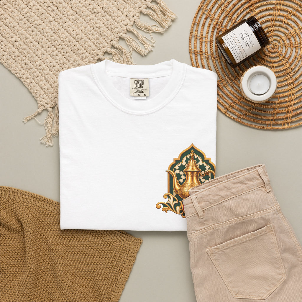Ramadan Lantern Tea Set Tee — Islamic Crescent Iftar T-Shirt