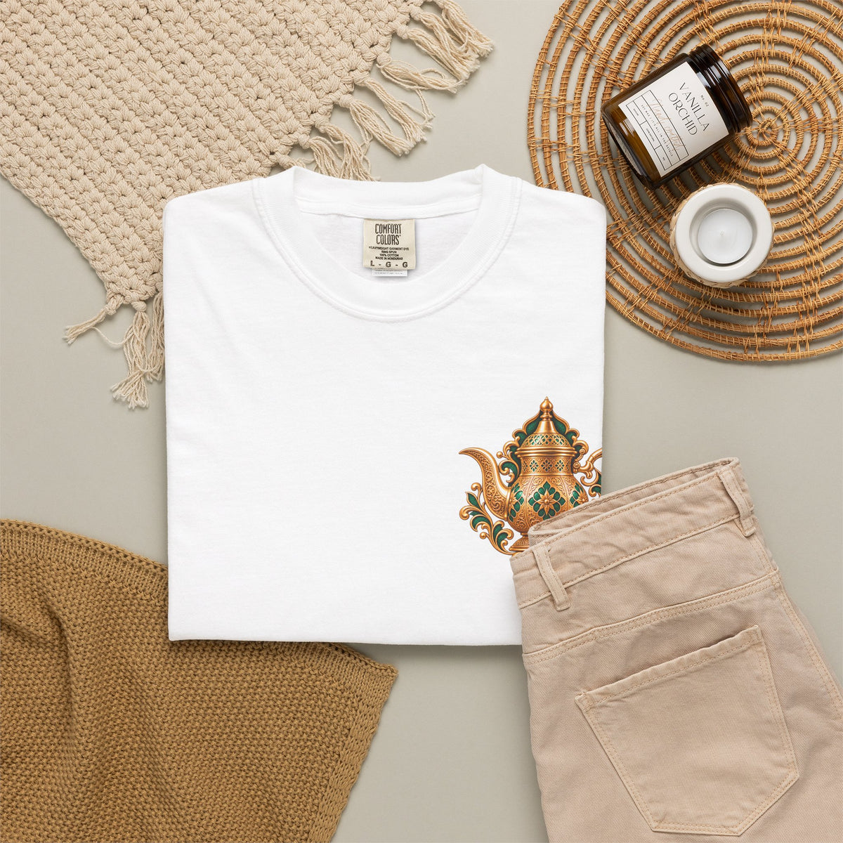 Tea Kettle Graphic T-Shirt — Ornate Moroccan Teapot Design