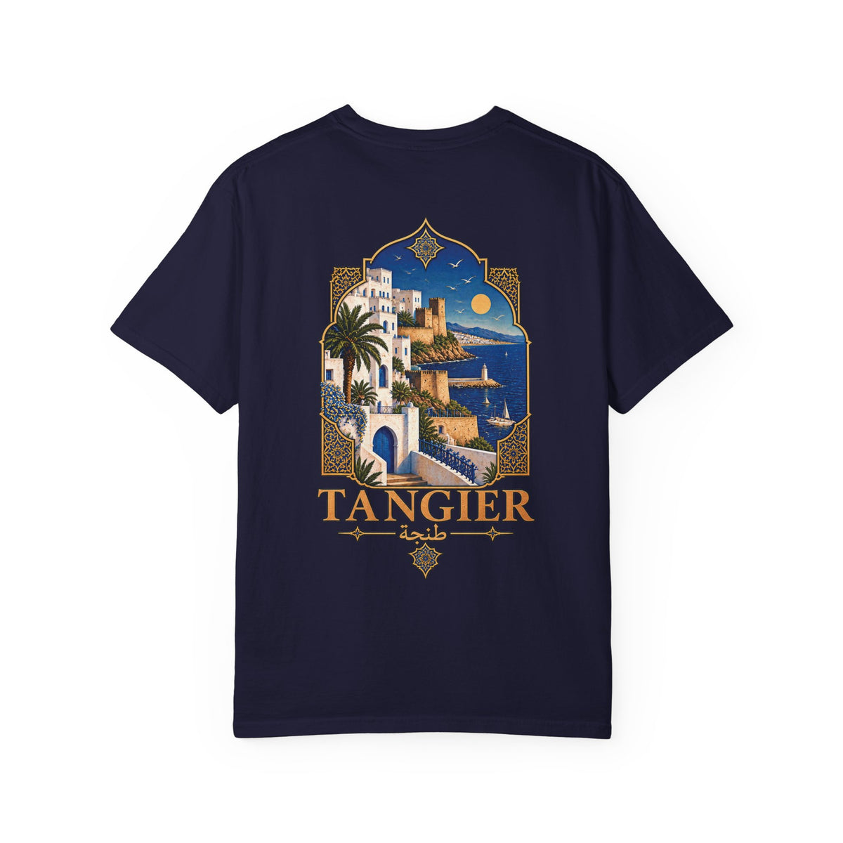 Tangier Retro Travel T-Shirt — Moroccan Coastal Vintage Graphic Tee