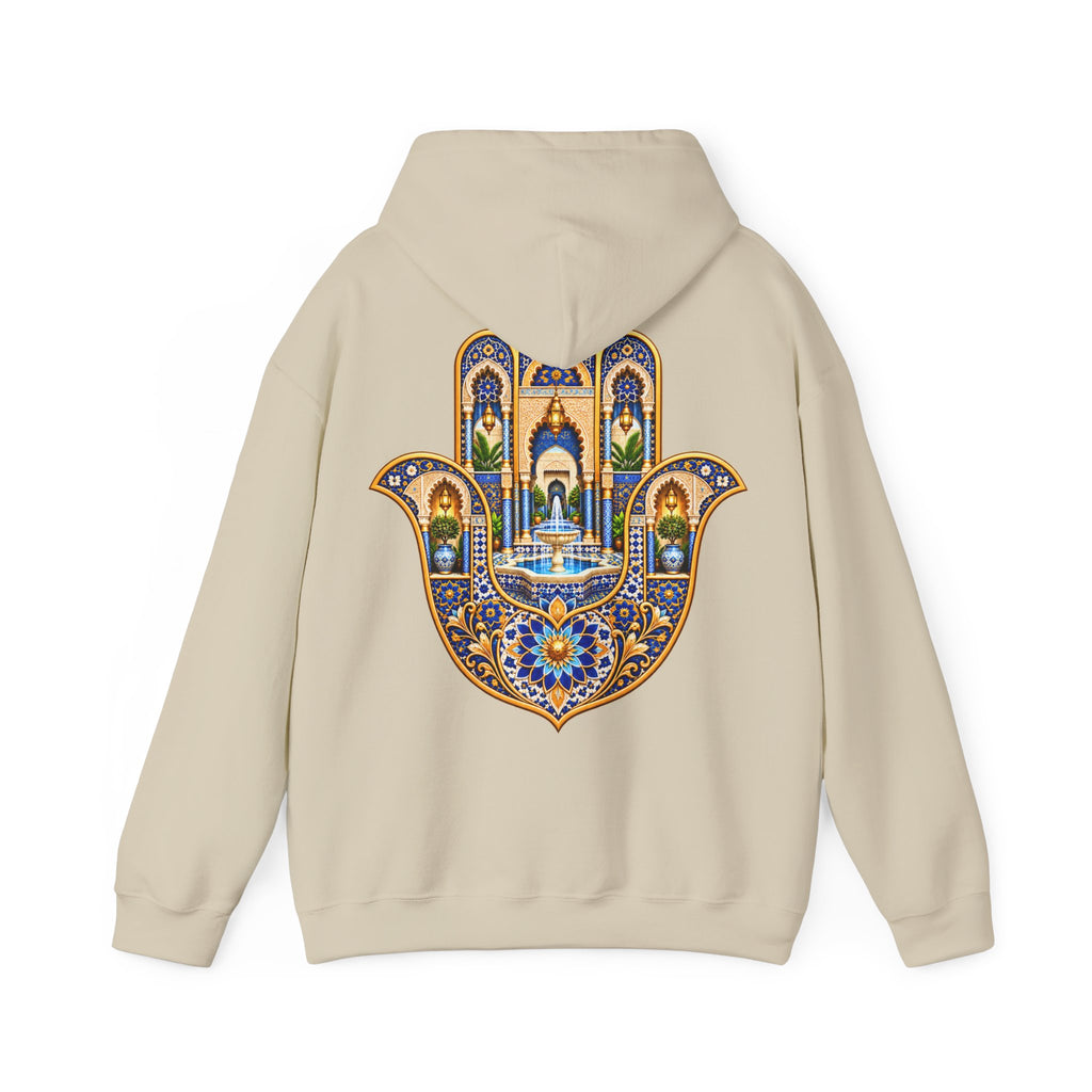 Khamsa Hand Hoodie – Ornate Moroccan Design Back Print