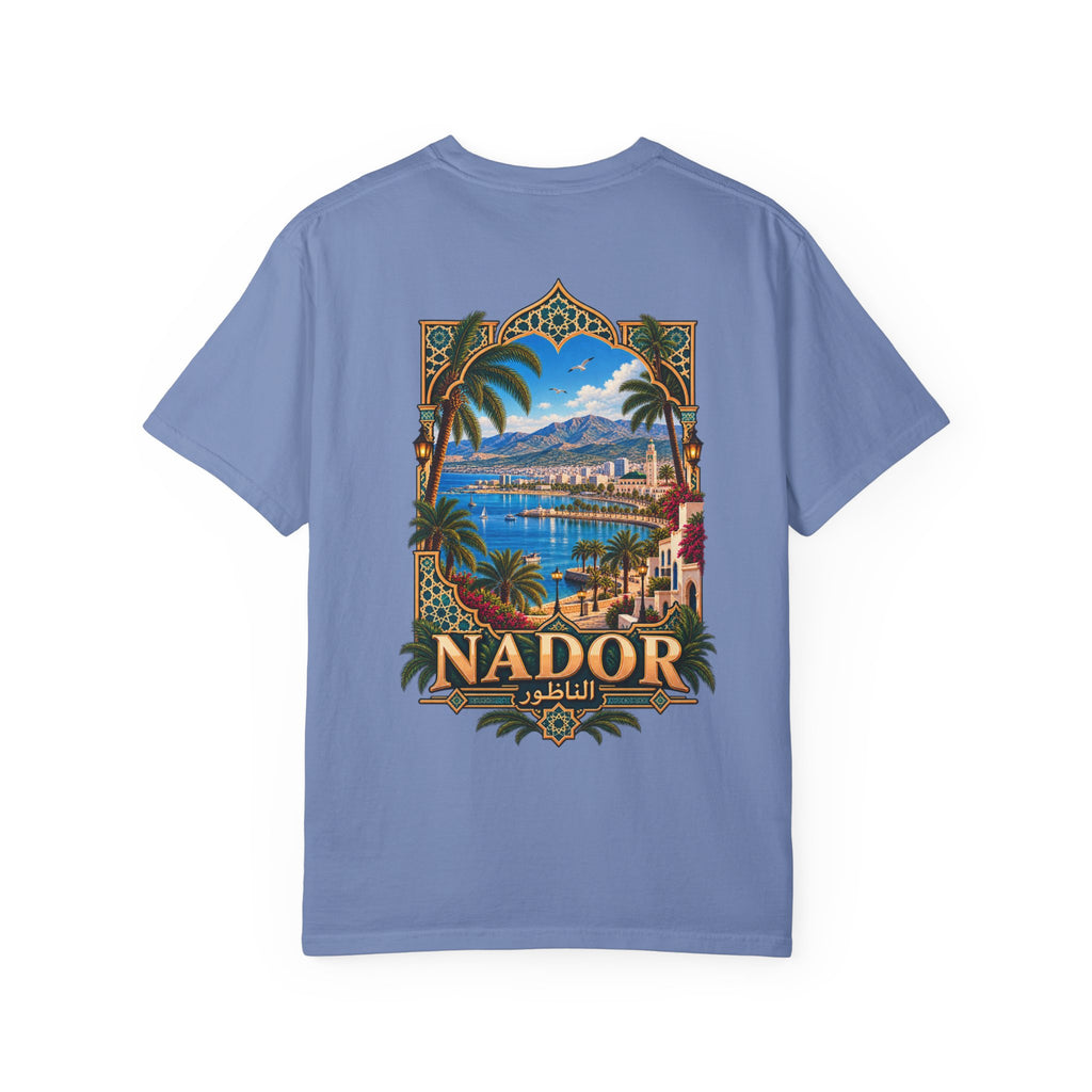 Nador Travel T-Shirt — Scenic Moroccan Coast Graphic Tee