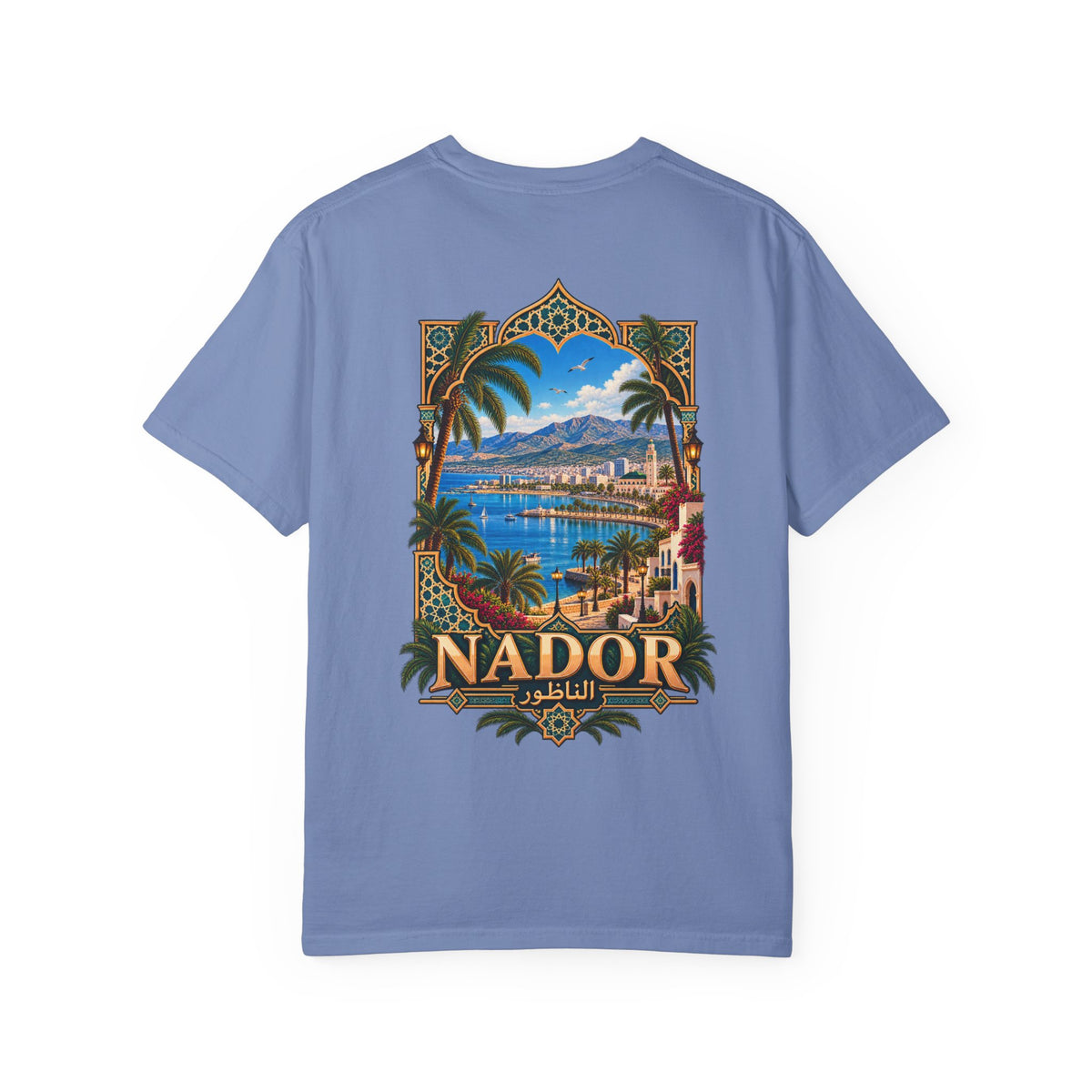 Nador Travel T-Shirt — Scenic Moroccan Coast Graphic Tee
