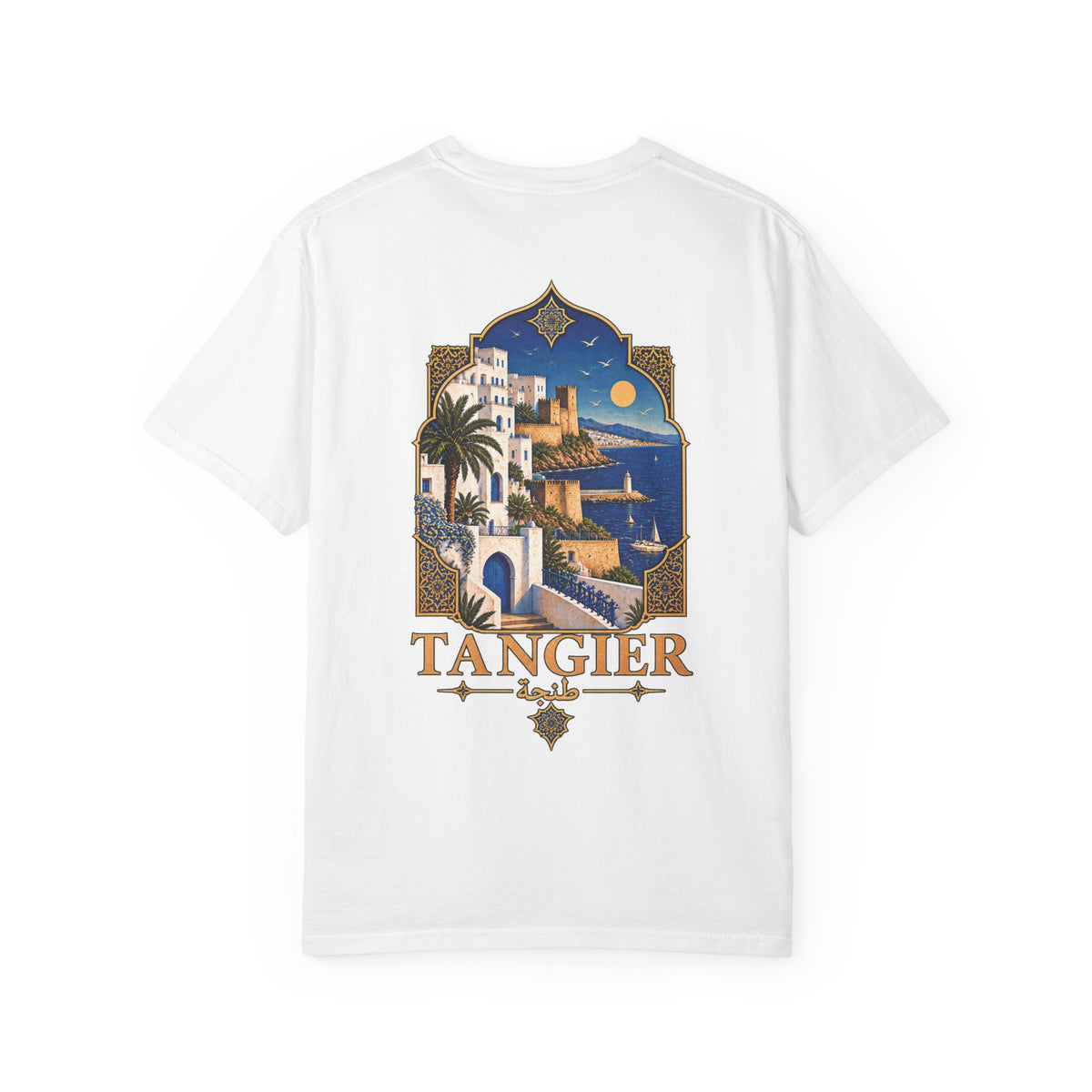 Tangier Retro Travel T-Shirt — Moroccan Coastal Vintage Graphic Tee